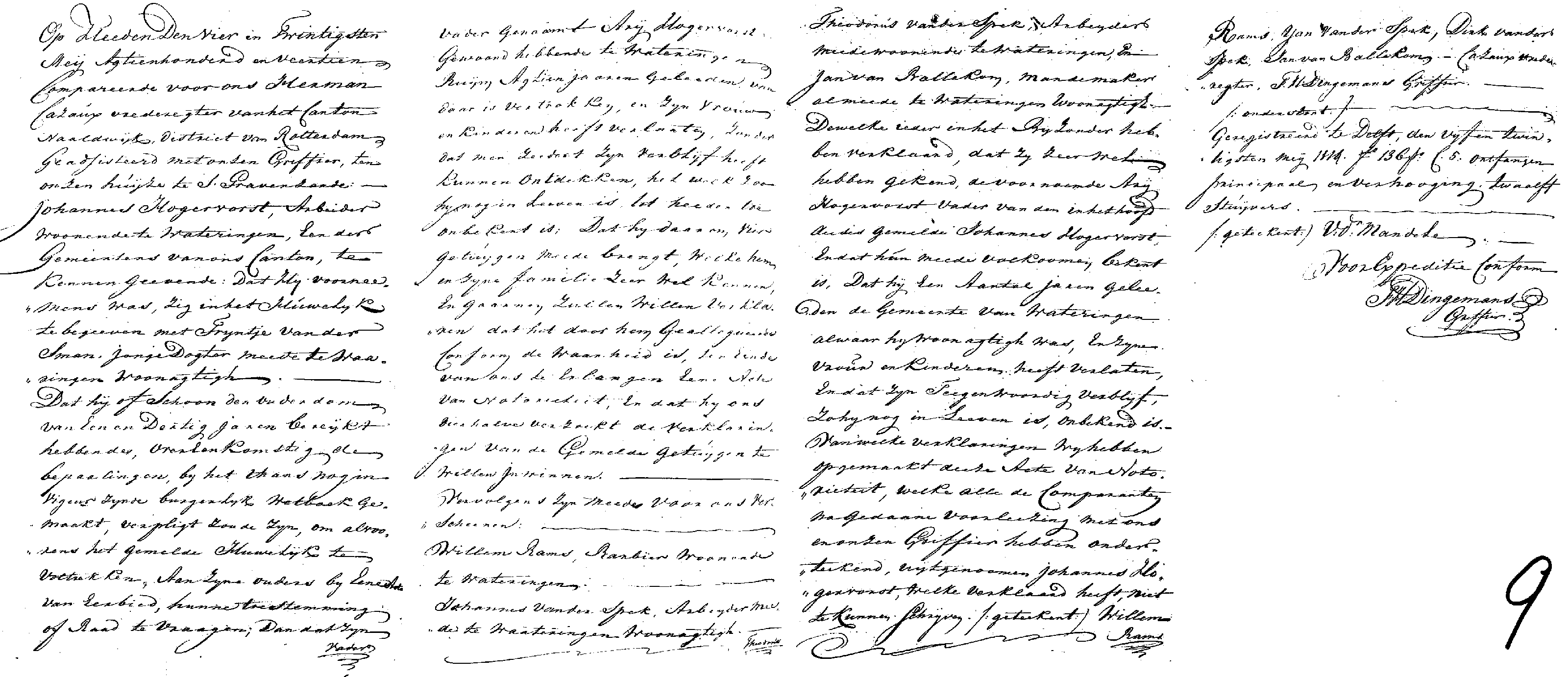 18140524 gerechtsakte huw akte 9 Johannes Hogervorst